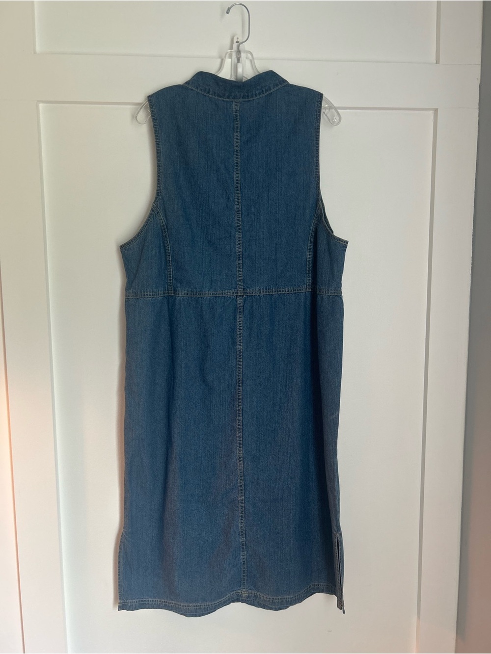 Quacker Factory Denim Sleeveless Button Front Dress with Changeable Pocket NWT - Picture 10 of 13